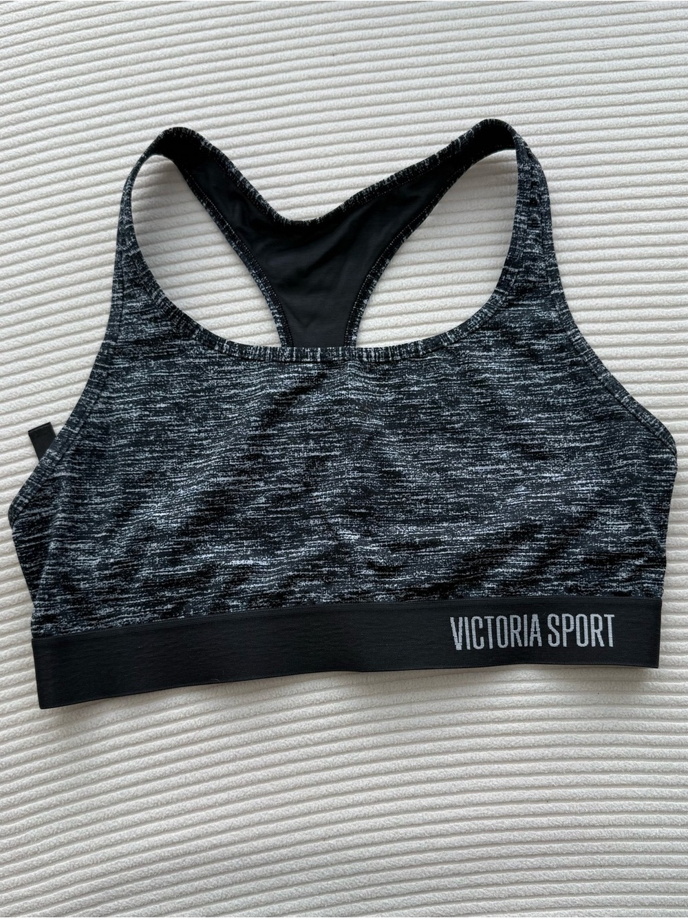 Victoria's Secret Black Marled Racerback Sports Bra - Victoria Sport